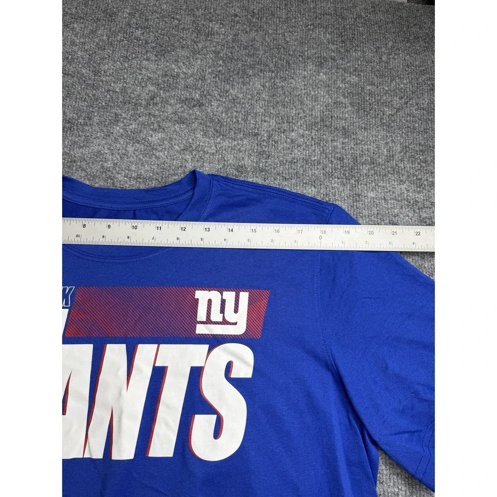 New York Giants football T shirt mens Large Nike blue athletic dri fit nfl